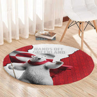 Hands Off Greenland Round Carpet Poland Bear with Flag