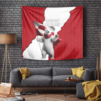 Hands Off Greenland Tapestry Poland Bear with Flag