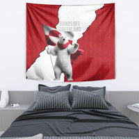 Hands Off Greenland Tapestry Poland Bear with Flag