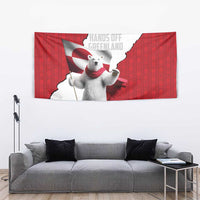 Hands Off Greenland Tapestry Poland Bear with Flag
