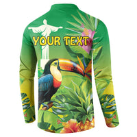 Brazil Rio-Toucan Bird Personalized Button Sweatshirt Tropical Flowers