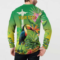 Brazil Rio-Toucan Bird Personalized Button Sweatshirt Tropical Flowers