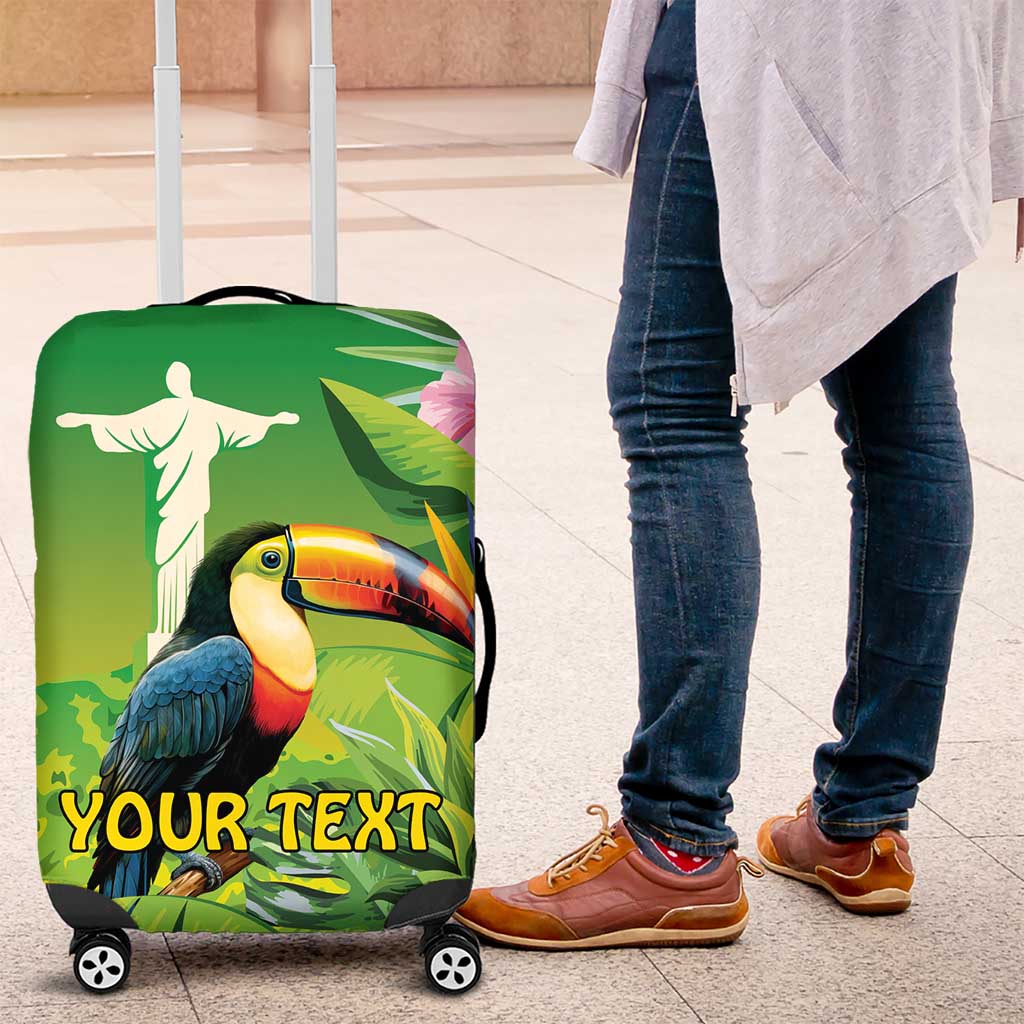 Brazil Rio-Toucan Bird Personalized Luggage Cover Tropical Flowers