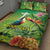 Brazil Rio-Toucan Bird Personalized Quilt Bed Set Tropical Flowers