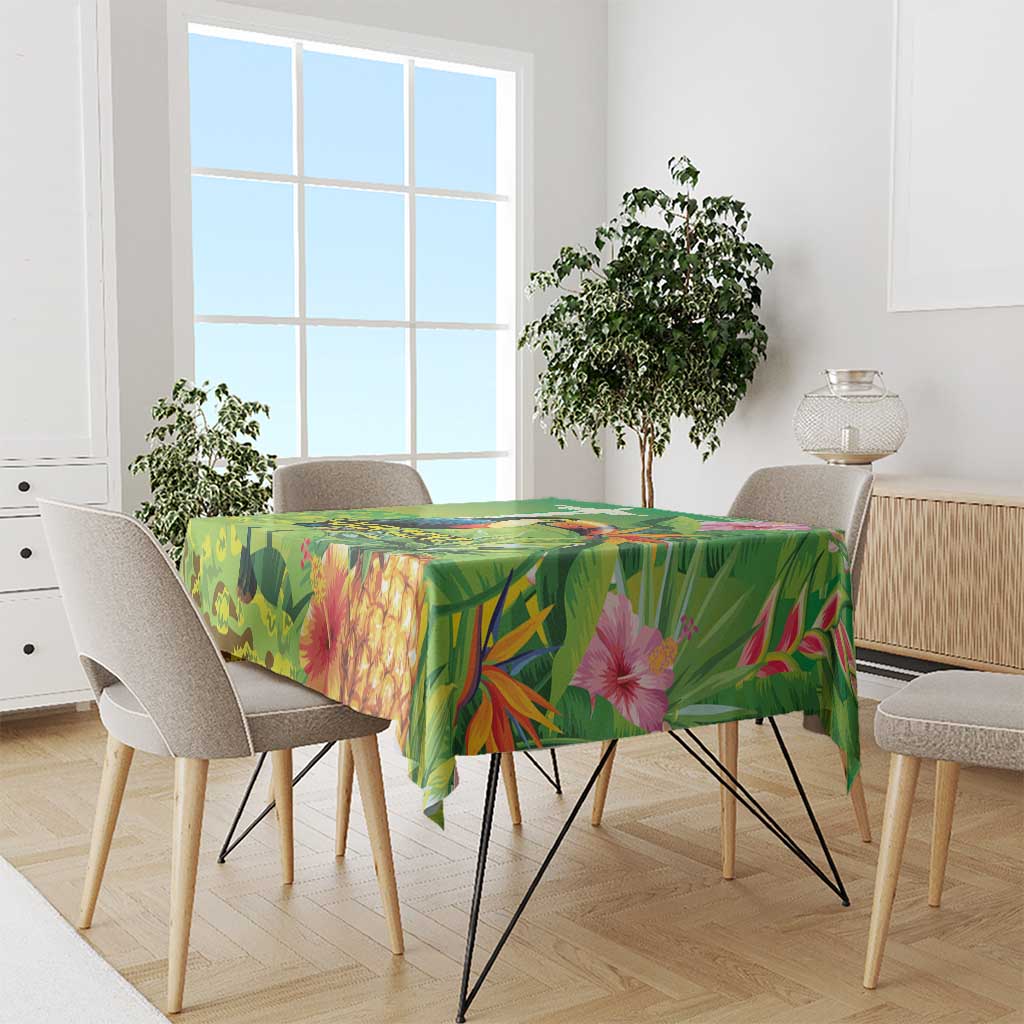 Brazil Rio-Toucan Bird Personalized Tablecloth Tropical Flowers