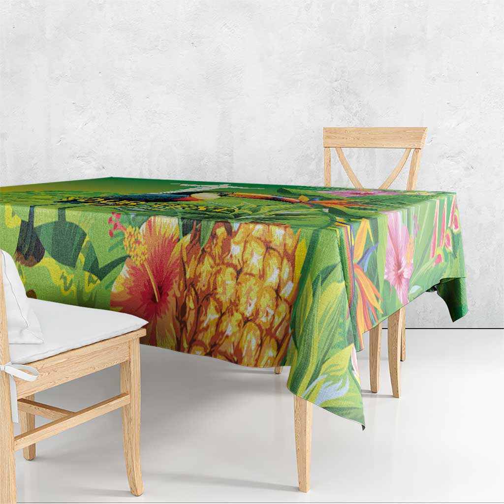 Brazil Rio-Toucan Bird Personalized Tablecloth Tropical Flowers