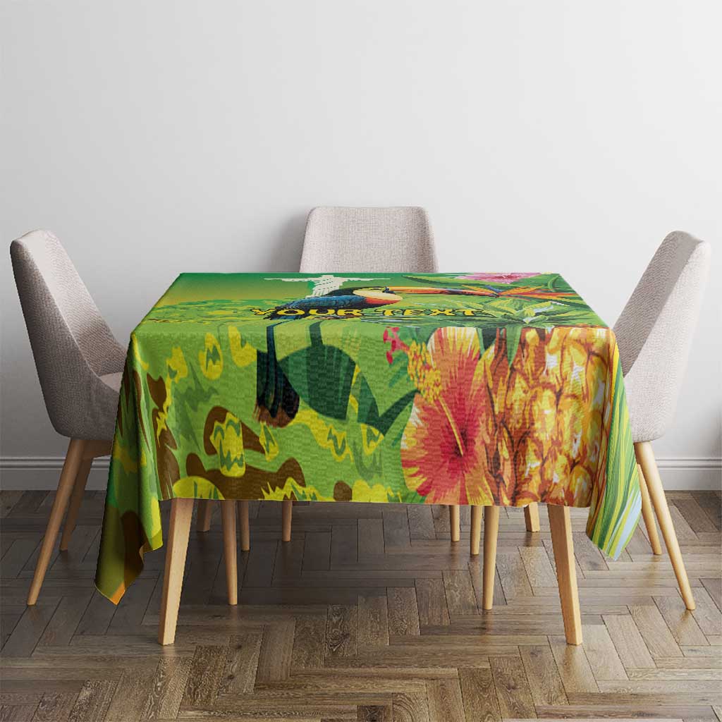 Brazil Rio-Toucan Bird Personalized Tablecloth Tropical Flowers