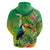 Brazil Rio-Toucan Bird Personalized Zip Hoodie Tropical Flowers