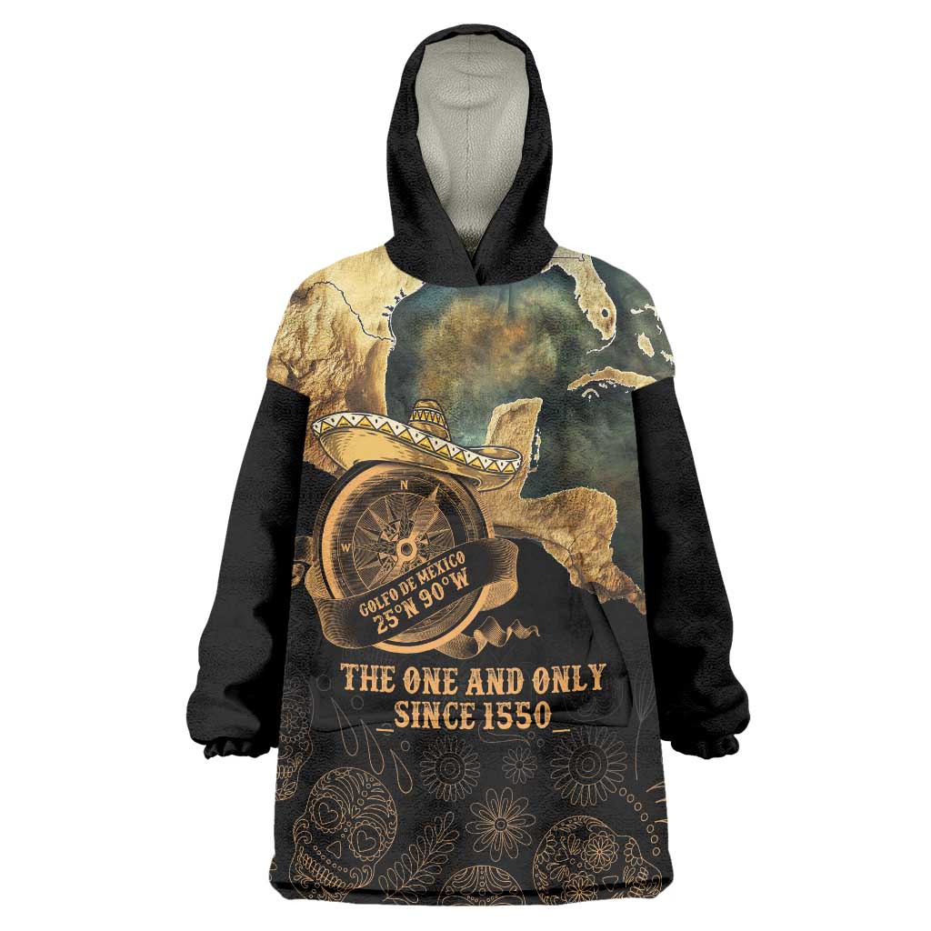 Gulf Of Mexico Wearable Blanket Hoodie Historic Gulf of Mexico Map Since 1550