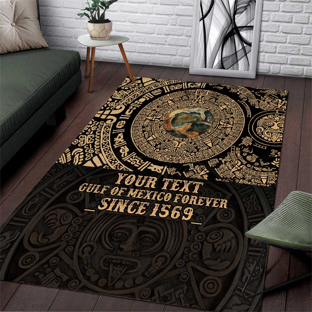 Gulf of Mexico Personalized Area Rug Since 1569 Aztec Vingtage