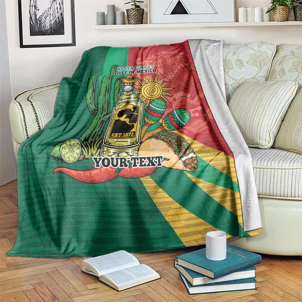 Gulf of Mexico Since 1672 Personalized Blanket Mexican Tequila and Tacos