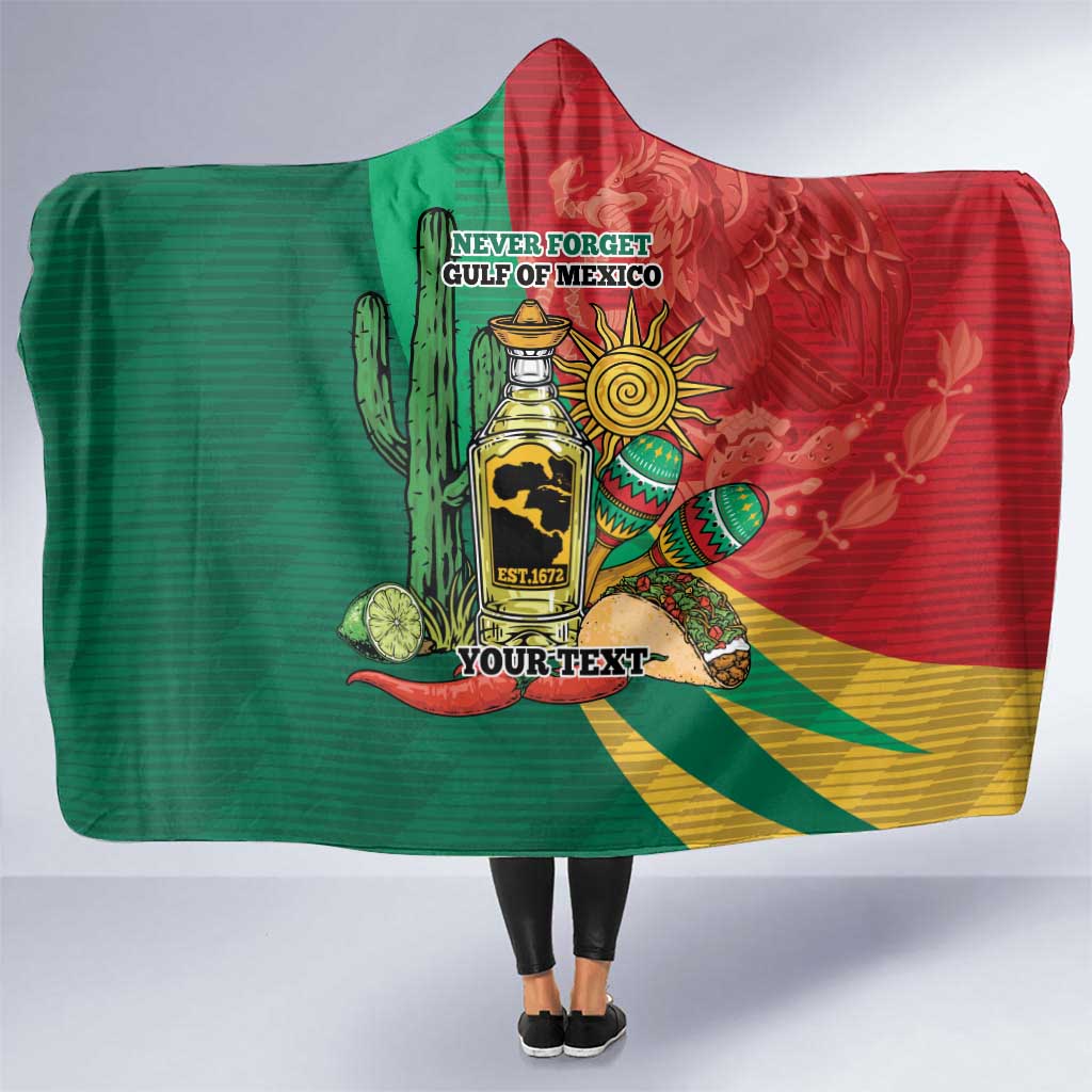 Gulf of Mexico Since 1672 Personalized Hooded Blanket Mexican Tequila and Tacos