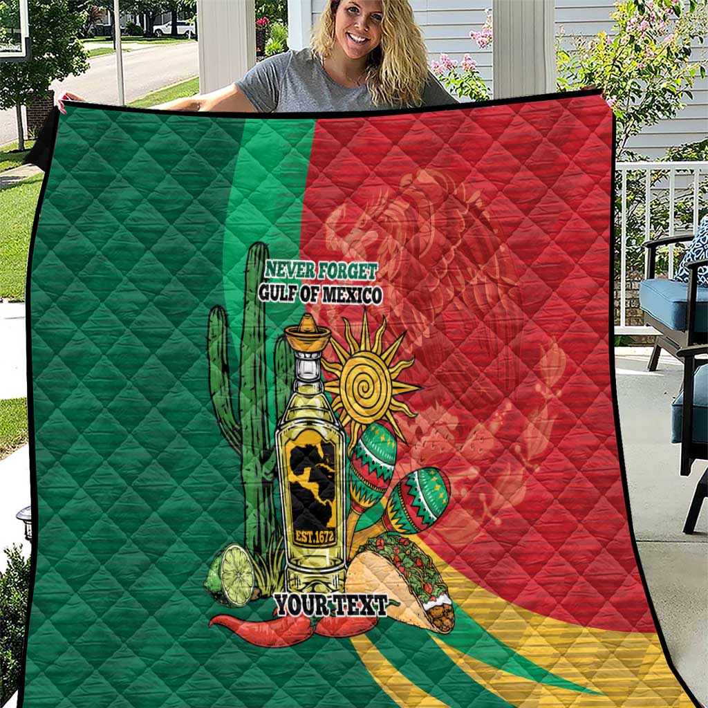 Gulf of Mexico Since 1672 Personalized Quilt Mexican Tequila and Tacos