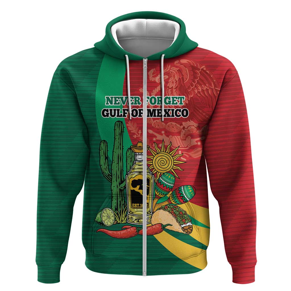 Gulf of Mexico Since 1672 Personalized Zip Hoodie Mexican Tequila and Tacos