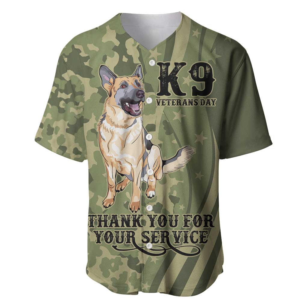 United States Canine Personalized Baseball Jersey USA Military K9s Camouflage