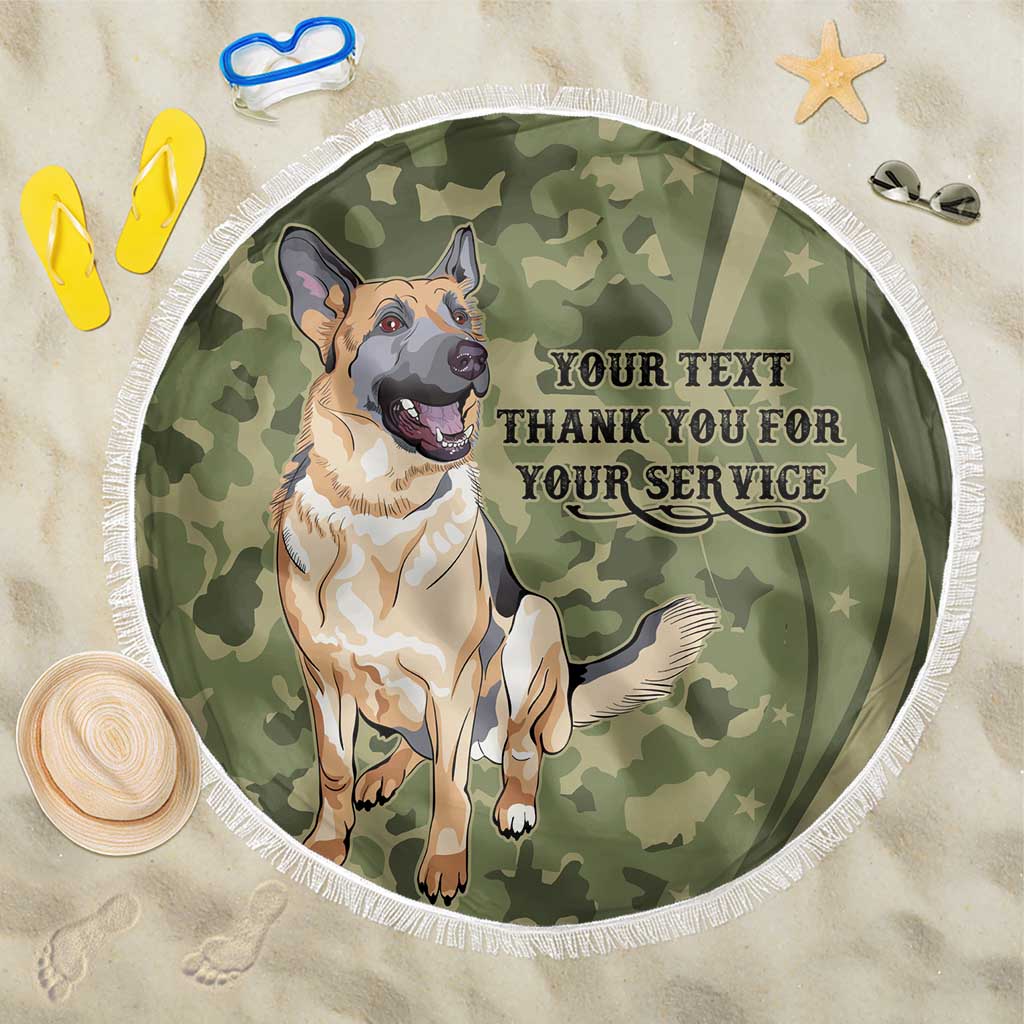 United States Canine Personalized Beach Blanket USA Military K9s Camouflage