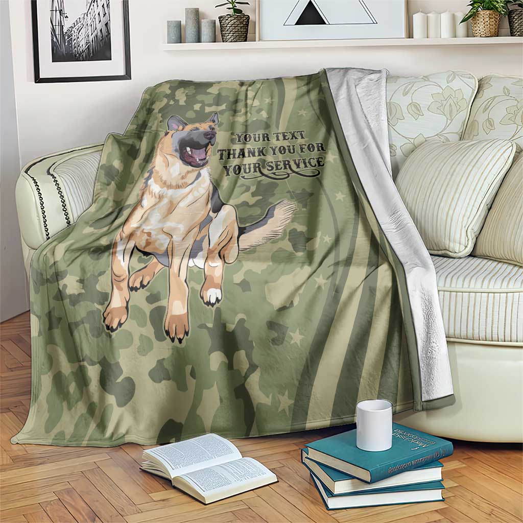 United States Canine Personalized Blanket USA Military K9s Camouflage