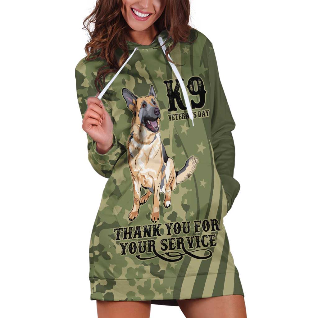 United States Canine Personalized Hoodie Dress USA Military K9s Camouflage