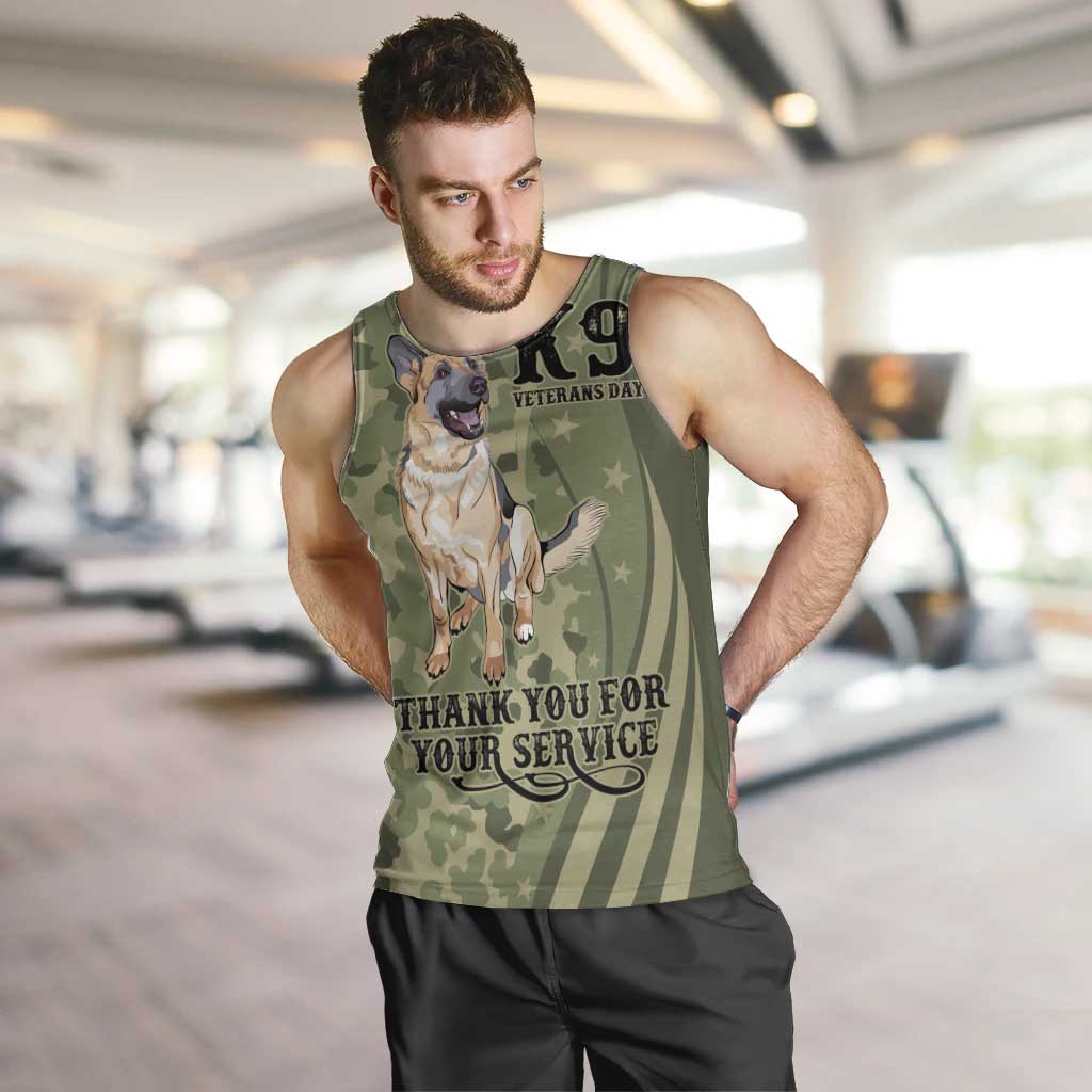 United States Canine Personalized Men Tank Top USA Military K9s Camouflage