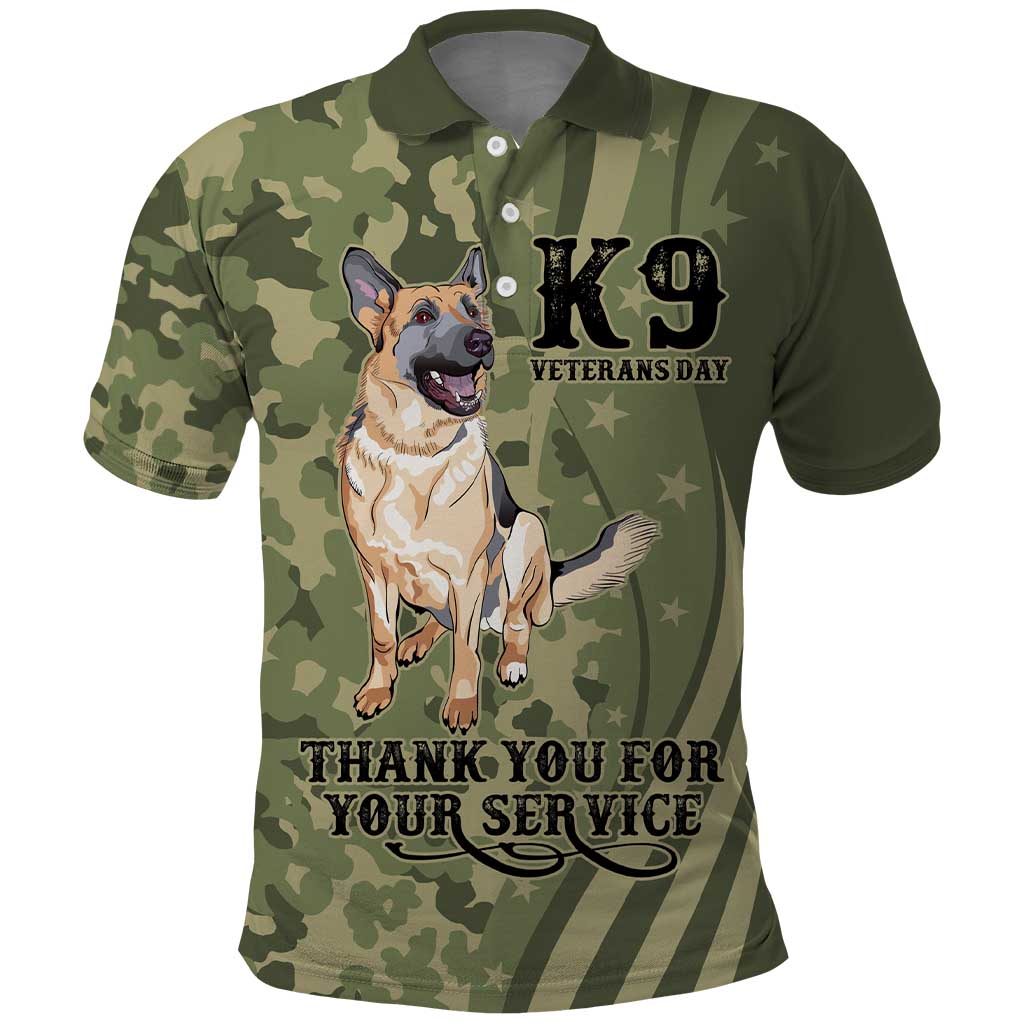 United States Canine Personalized Polo Shirt USA Military K9s Camouflage