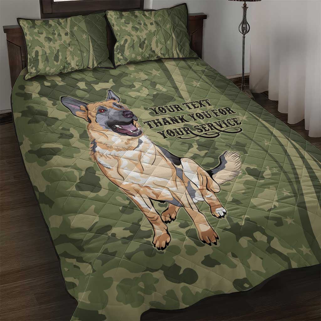 United States Canine Personalized Quilt Bed Set USA Military K9s Camouflage