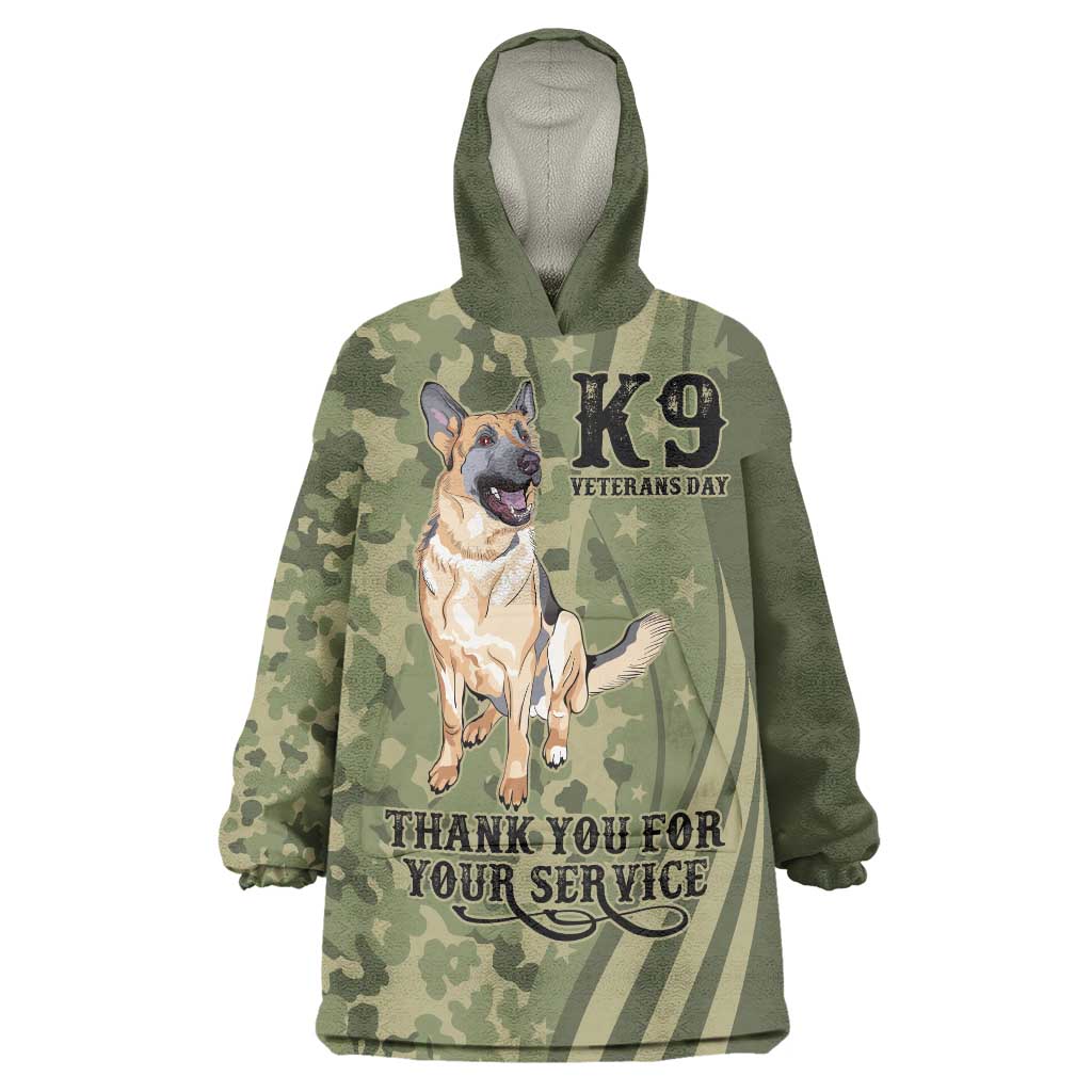 United States Canine Personalized Wearable Blanket Hoodie USA Military K9s Camouflage