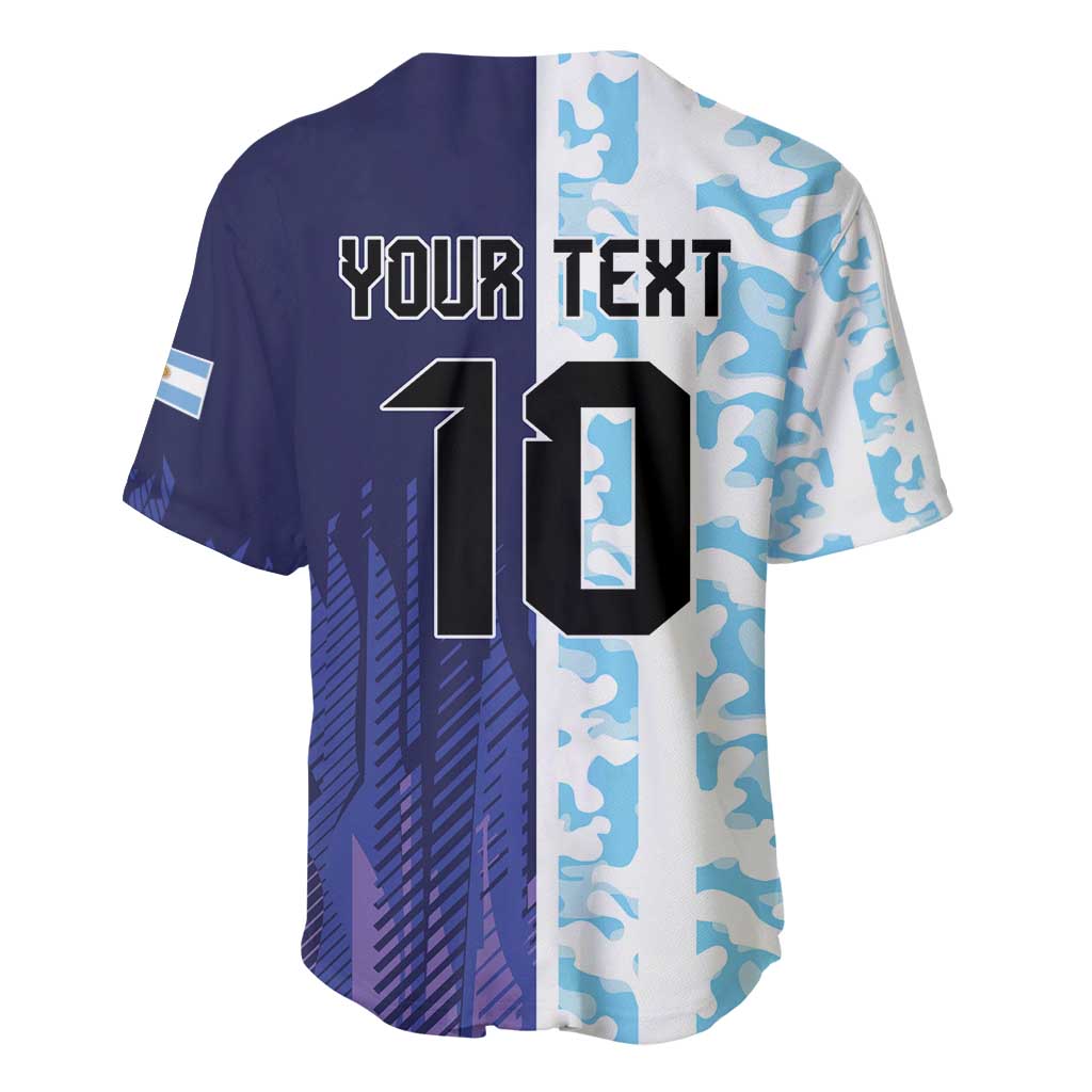 Argentina Football Custom Baseball Jersey Vamos La Albiceleste Half Version