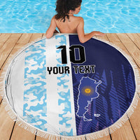 Argentina Football Custom Beach Blanket Vamos La Albiceleste Half Version