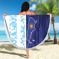 Argentina Football Custom Beach Blanket Vamos La Albiceleste Half Version