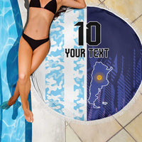 Argentina Football Custom Beach Blanket Vamos La Albiceleste Half Version