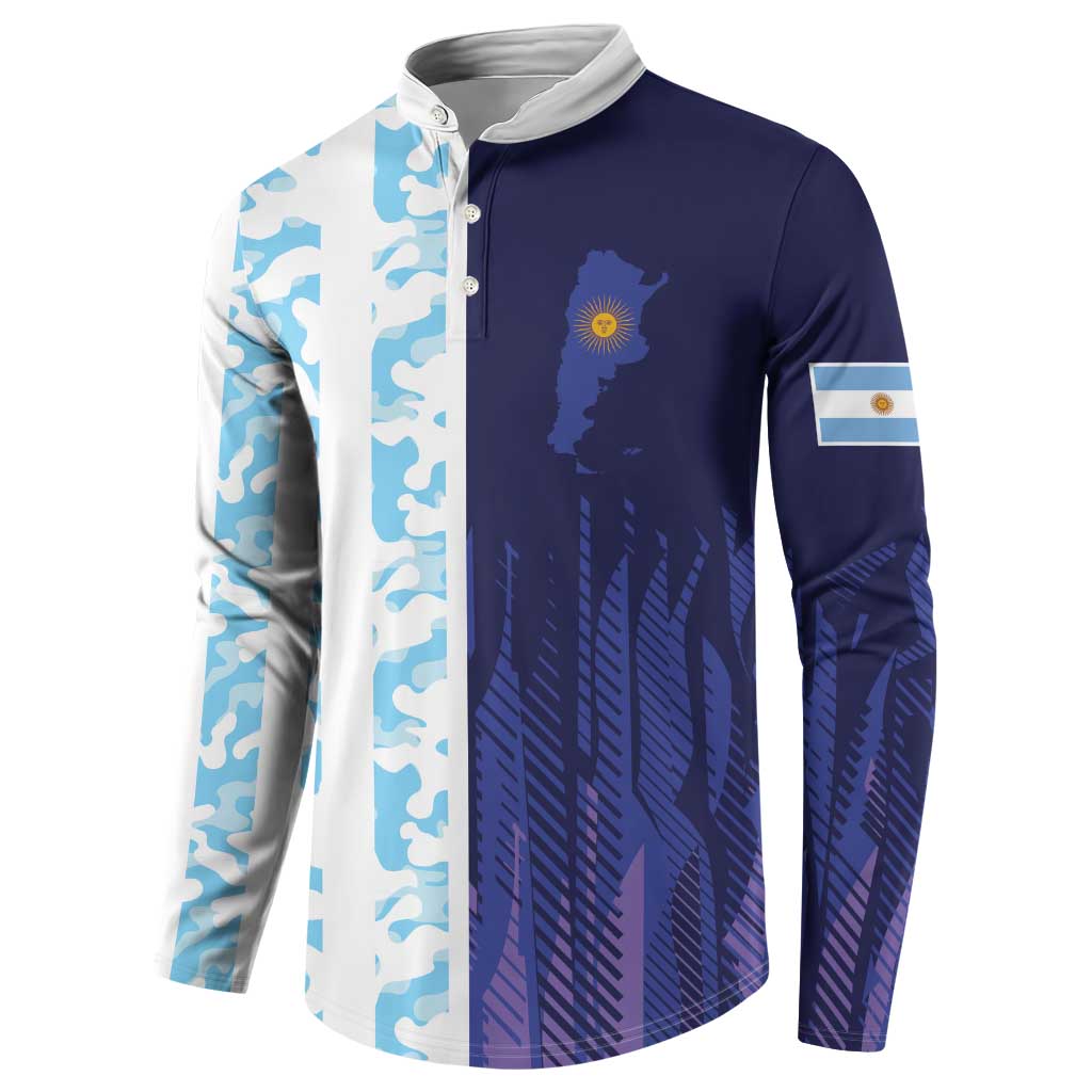 Argentina Football Custom Button Sweatshirt Vamos La Albiceleste Half Version