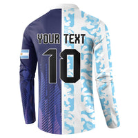 Argentina Football Custom Button Sweatshirt Vamos La Albiceleste Half Version