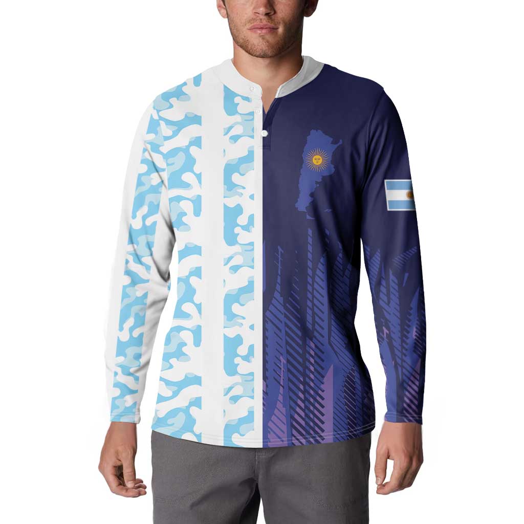 Argentina Football Custom Button Sweatshirt Vamos La Albiceleste Half Version