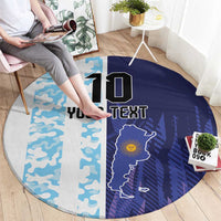 Argentina Football Custom Round Carpet Vamos La Albiceleste Half Version