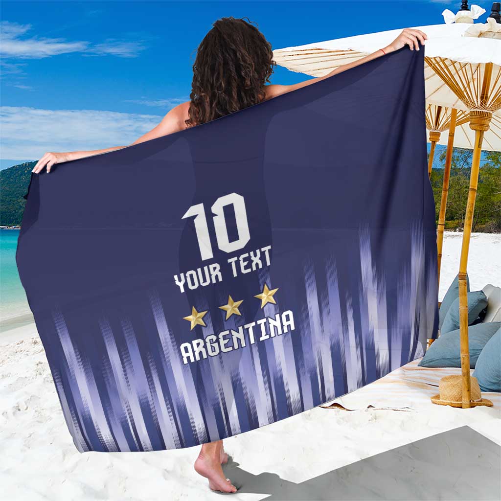 Dark blue Argentina sarong with striped design and number 10, stars graphic
