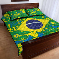 Brazil Ordem e Progresso Quilt Bed Set Native Brasil Mixed Together