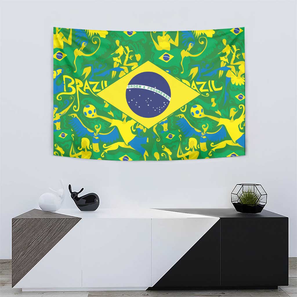 Brazil Ordem e Progresso Tapestry Native Brasil Mixed Together