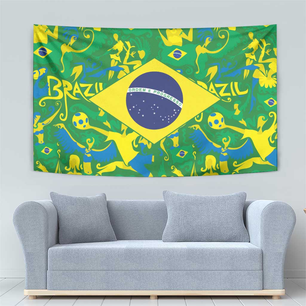 Brazil Ordem e Progresso Tapestry Native Brasil Mixed Together