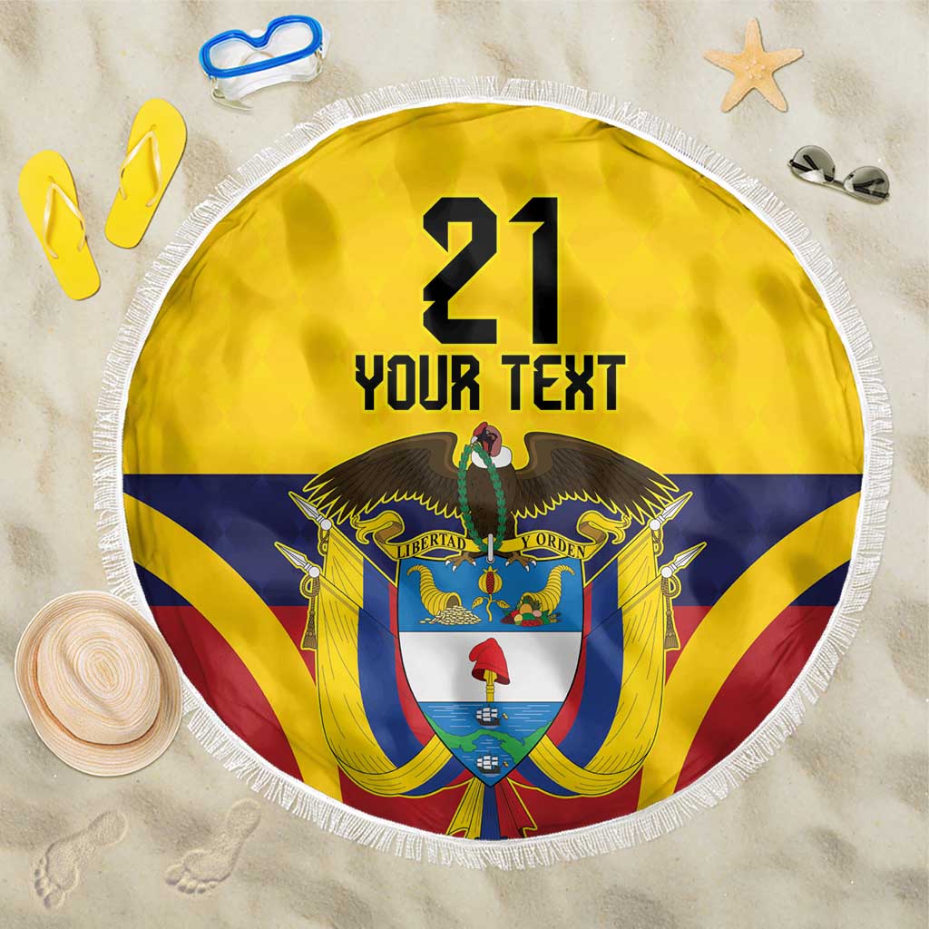 Colombia Football Custom Beach Blanket Come On Los Cafeteros Flag Style