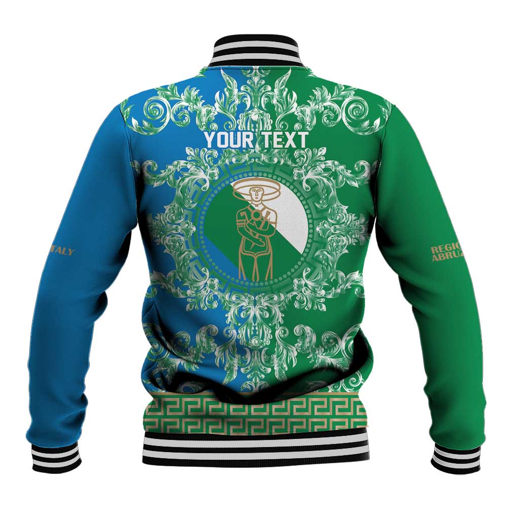 Personalized Italy Abruzzo Baseball Jacket Baroque Motif