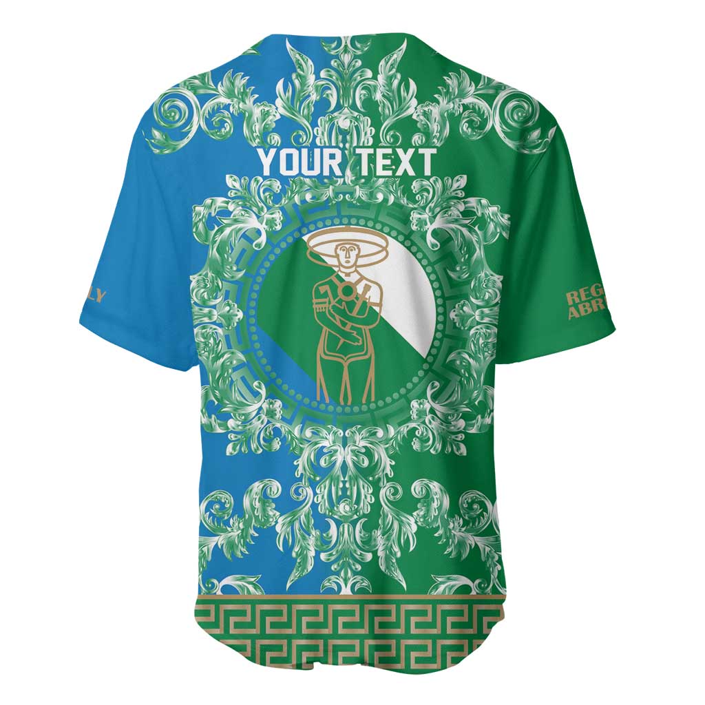 Personalized Italy Abruzzo Baseball Jersey Baroque Motif