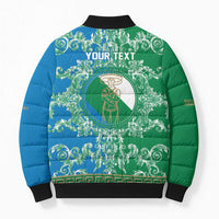 Personalized Italy Abruzzo Bomber Puffer Jacket Baroque Motif