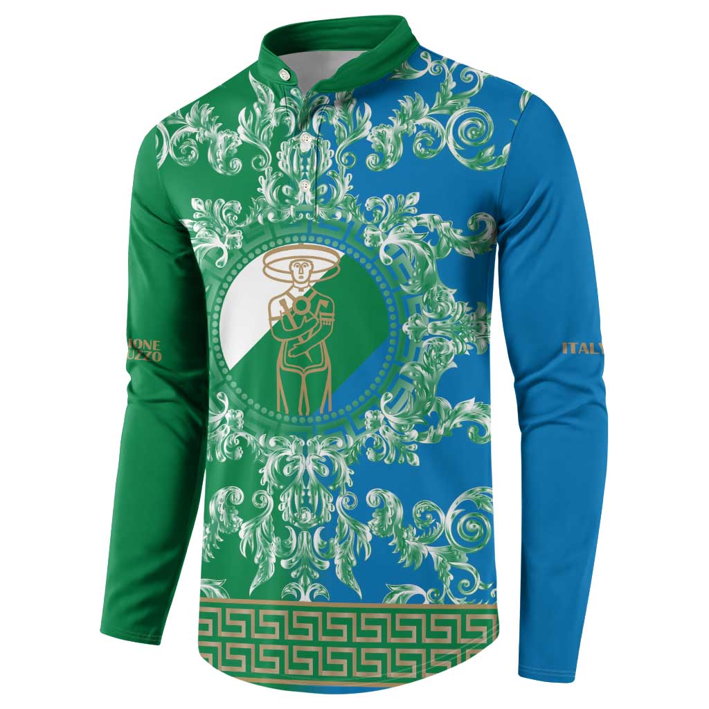 Personalized Italy Abruzzo Button Sweatshirt Baroque Motif