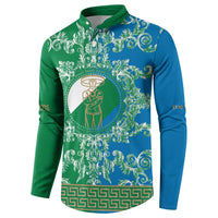 Personalized Italy Abruzzo Button Sweatshirt Baroque Motif