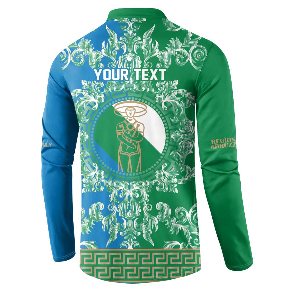 Personalized Italy Abruzzo Button Sweatshirt Baroque Motif