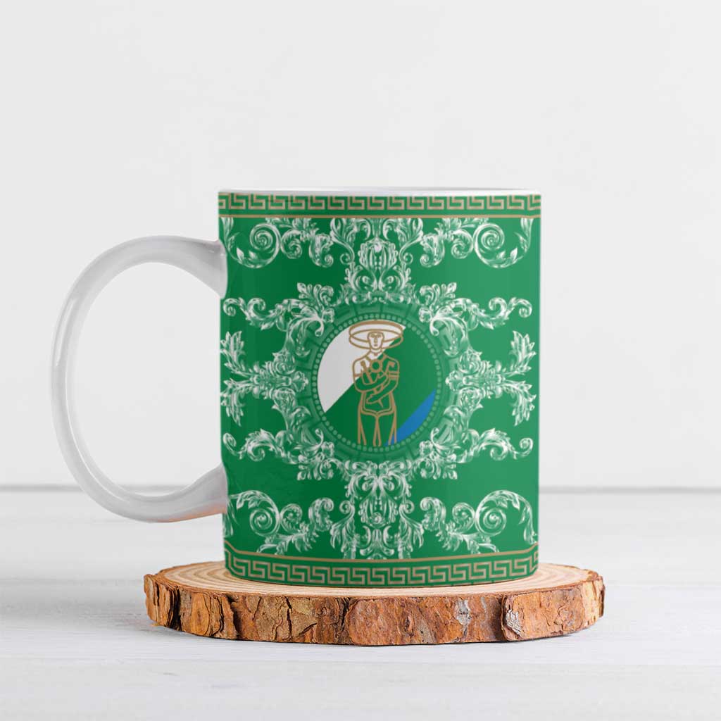 Personalized Italy Abruzzo Ceramic Mug Baroque Motif