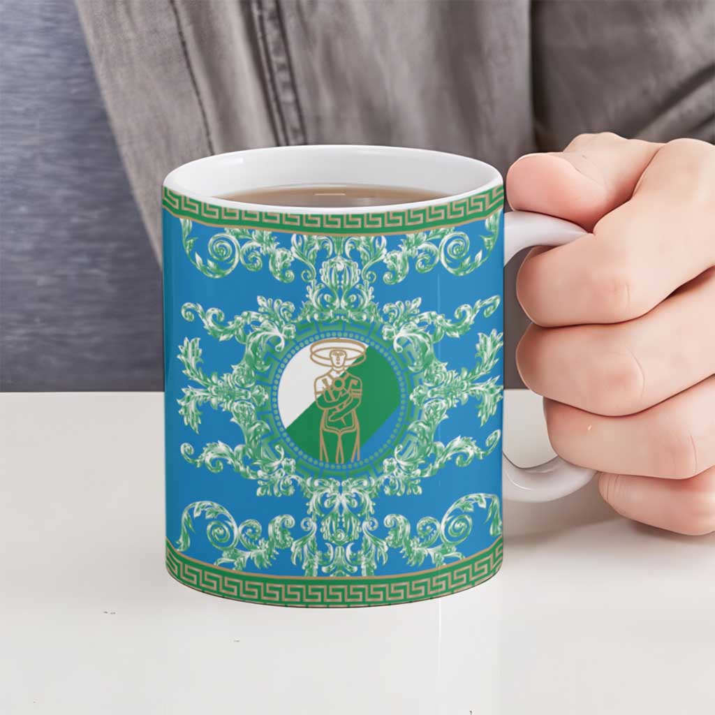 Personalized Italy Abruzzo Ceramic Mug Baroque Motif