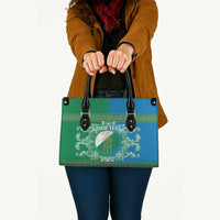 Personalized Italy Abruzzo Leather Bag Baroque Motif