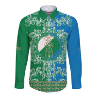 Personalized Italy Abruzzo Long Sleeve Button Shirt Baroque Motif