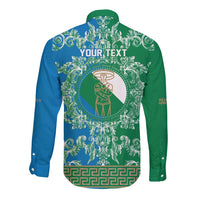 Personalized Italy Abruzzo Long Sleeve Button Shirt Baroque Motif